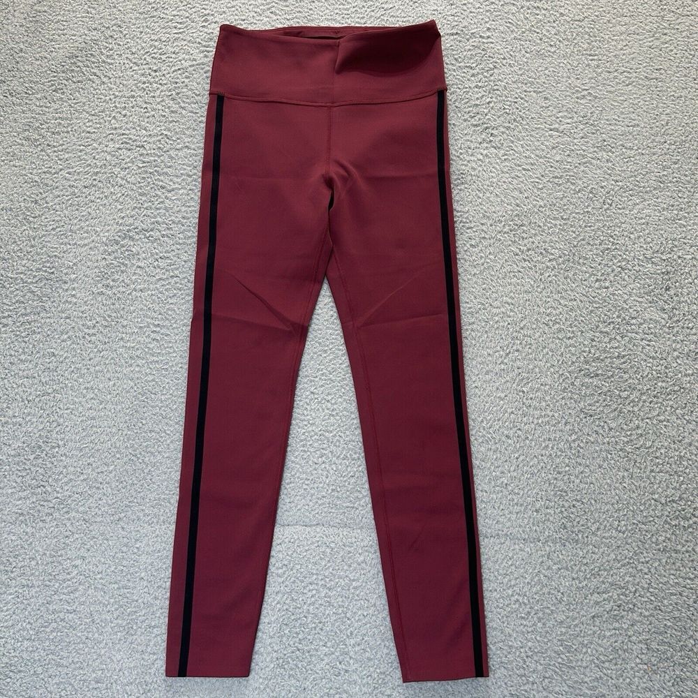 FIGS Leggings‎ Womens Medium Burgundy & Black Stripe Performance Underscrub